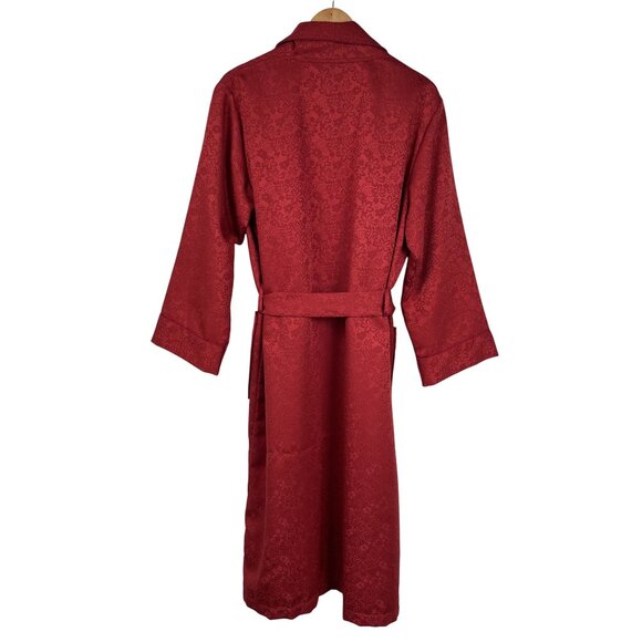 Vintage A Dong Mens Floral Luxurious Red Robe One Size Tie Bath Lounge - Picture 2 of 6